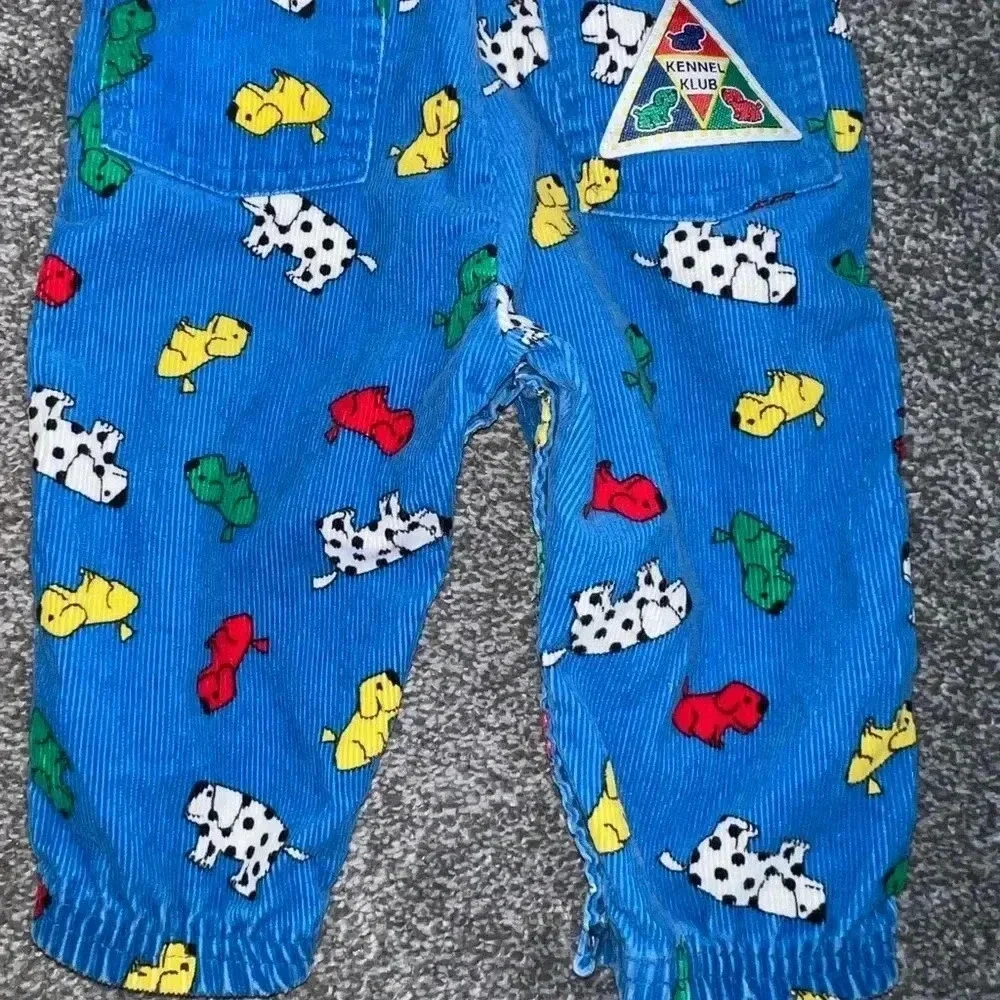 VINTAGE OSHKOSH BGOSH RIBBED PUPPY KENNEL OVERALLS SIZE 12 months
